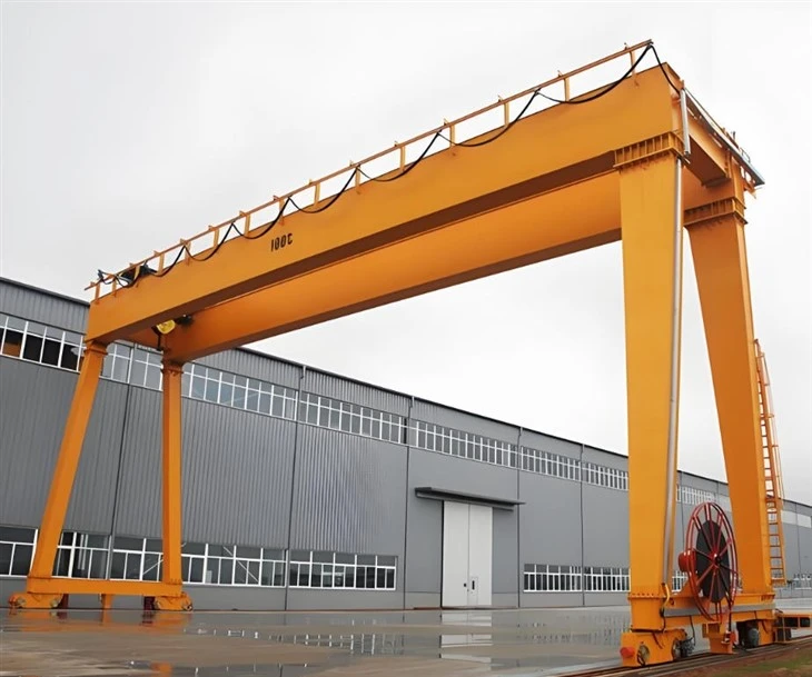 Double Girder portique teknik ak chariot mobil
